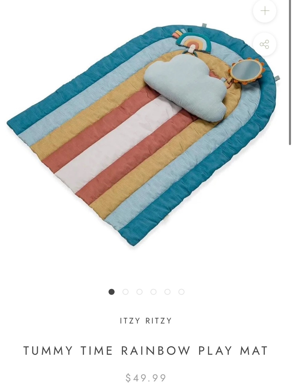 Itzy Ritzy Teal & Pastel Rainbow Baby Play Mat